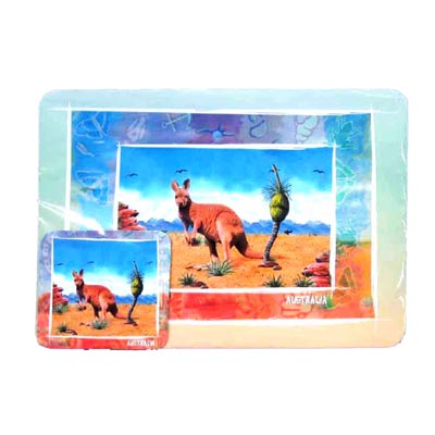 4 Mats & 4 Coasters Set - Kangaroo